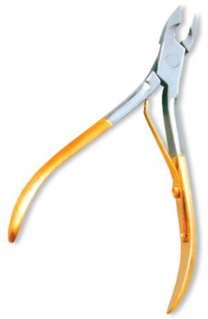 Cuticle Nipper, Single Spring. Half Gold.